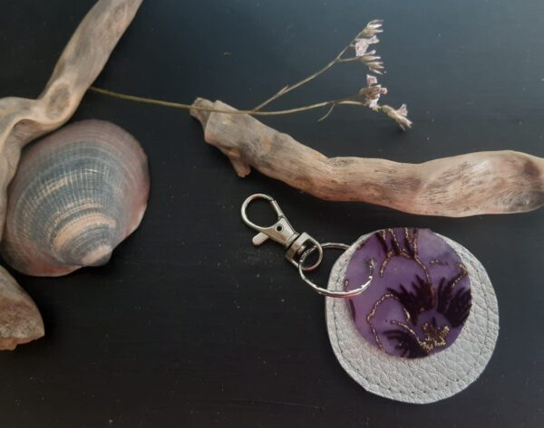 Porte clef en soie argent – Image 2